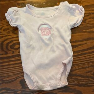 Gamecock Pink Baby Onesie with Ruffled Sleeves